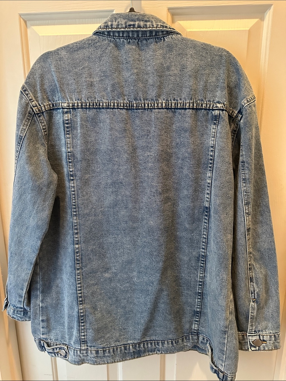 Pearl & Stud Distressed Denim Jacket - Blue - Picture 2 of 4
